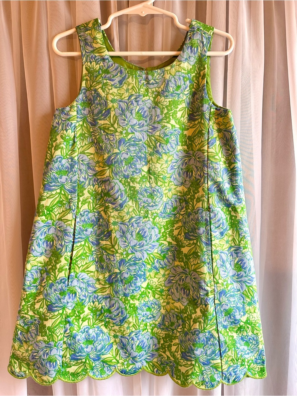 Tommy Bahama Sleeveless Floral A-Line Dress in Lime Green & Blue size 5